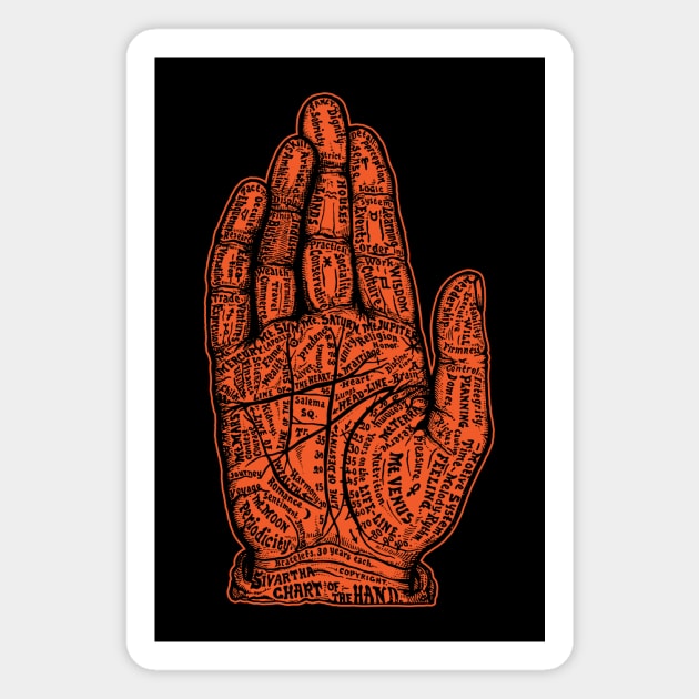 Vintage Palm Reading Chart Magnet by tommartinart